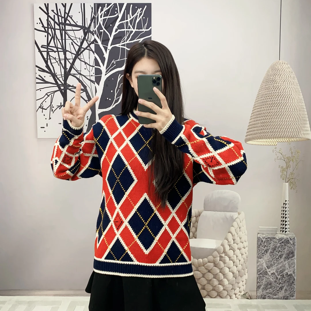 99新 GUCCI/古驰 麦殿/格子毛衣XS码/250105SCTHC01