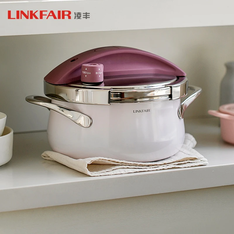 LINKFAIR/凌丰玲珑小压力锅3升304不锈钢防爆按钮迷你高压锅