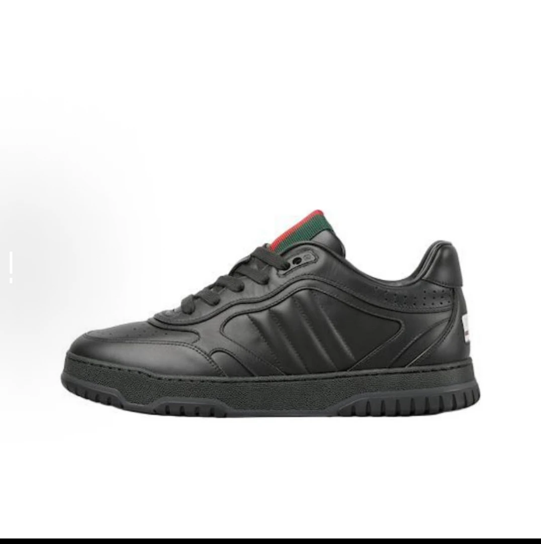 未使用 GUCCI/古驰 古驰 Re-web全黑皮质板鞋