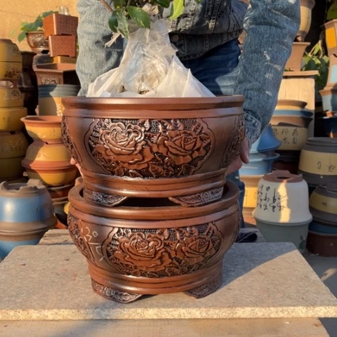 花盆紫砂特价包邮送盒