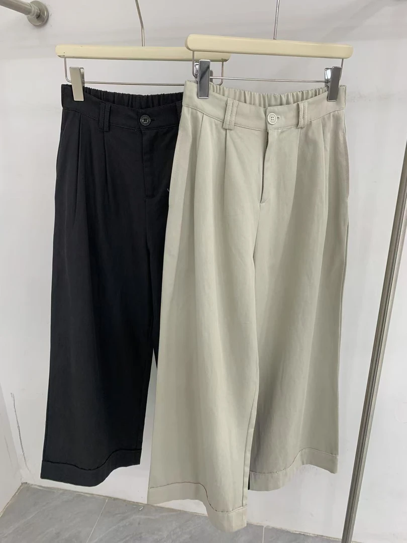 简约宽松阔腿裤女春秋百搭显瘦休闲裤长裤