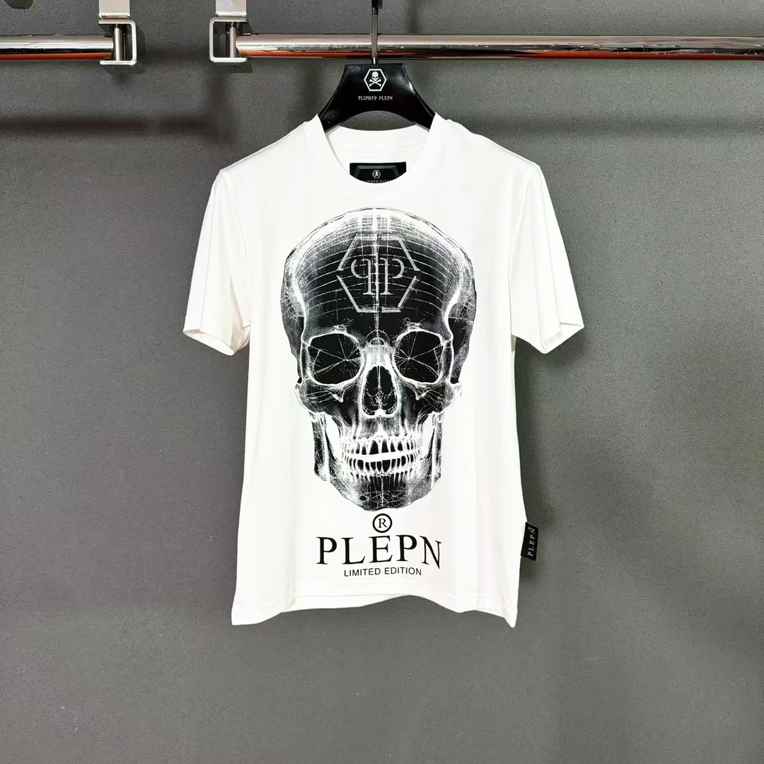 PLIPHPP PLEPN正品PP奢潮暗黑骷髅头 男士修身弹力设计师短袖1662