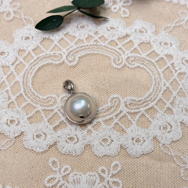 【六六中古】孤品简约海水珍珠吊坠gm458珠子卡16.3