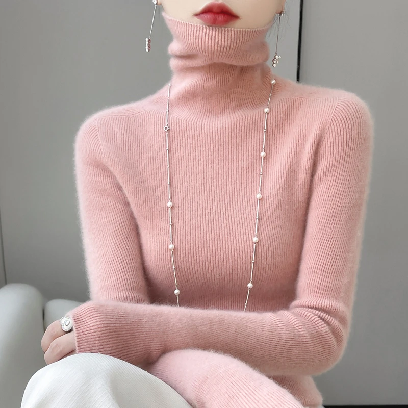 一线成衣抽条高领100羊毛衫经典百搭保暖气质显瘦修身毛衣打底