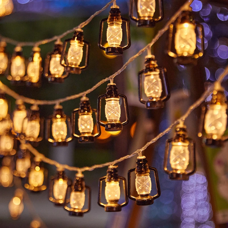 户外煤油灯露营灯灯光天幕氛围灯串灯野营帐篷灯带照明装饰小led