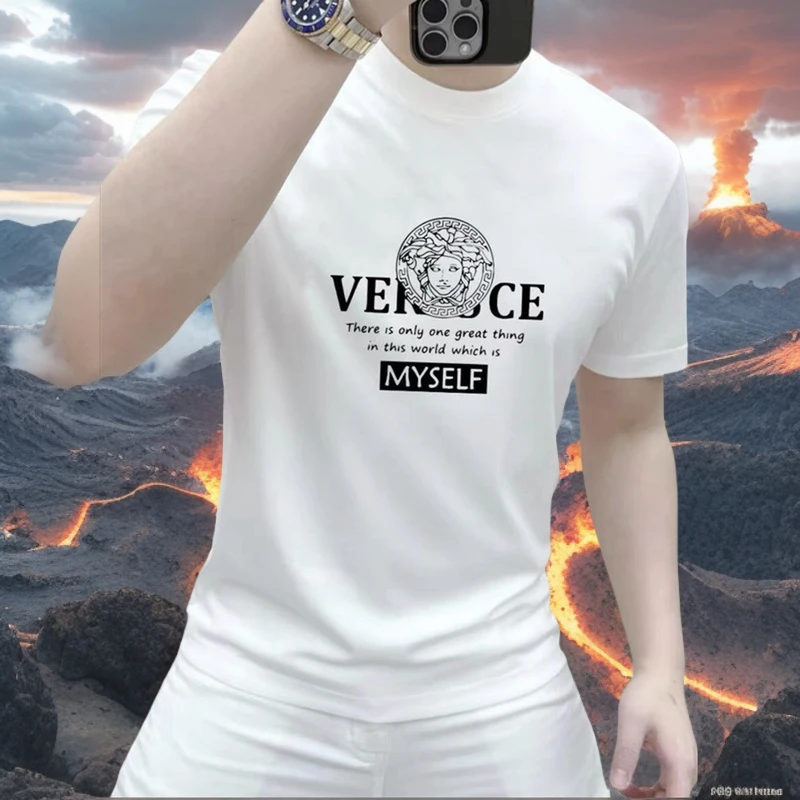 2025 年夏季新款潮牌印花短袖t恤男士时尚