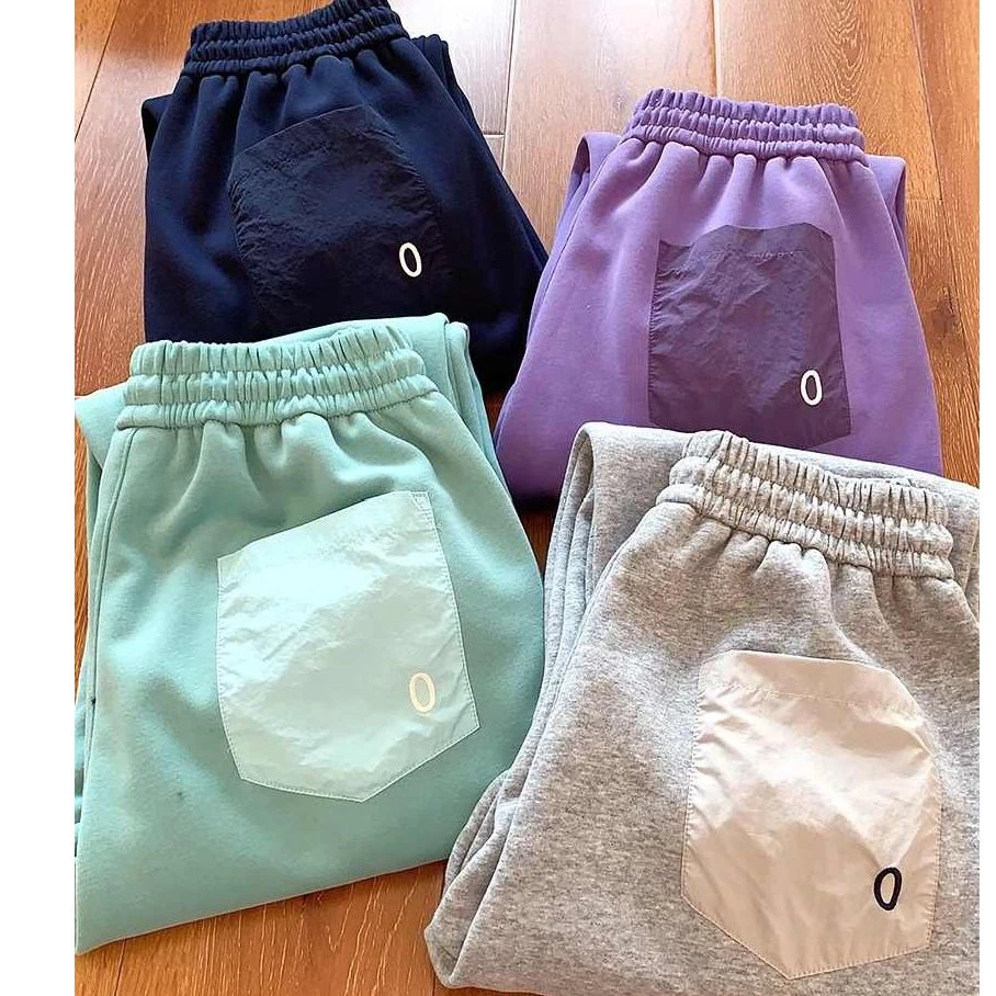 马卡龙色系秋冬情侣款加绒加厚保暖休闲束口卫裤潮运动百搭长裤