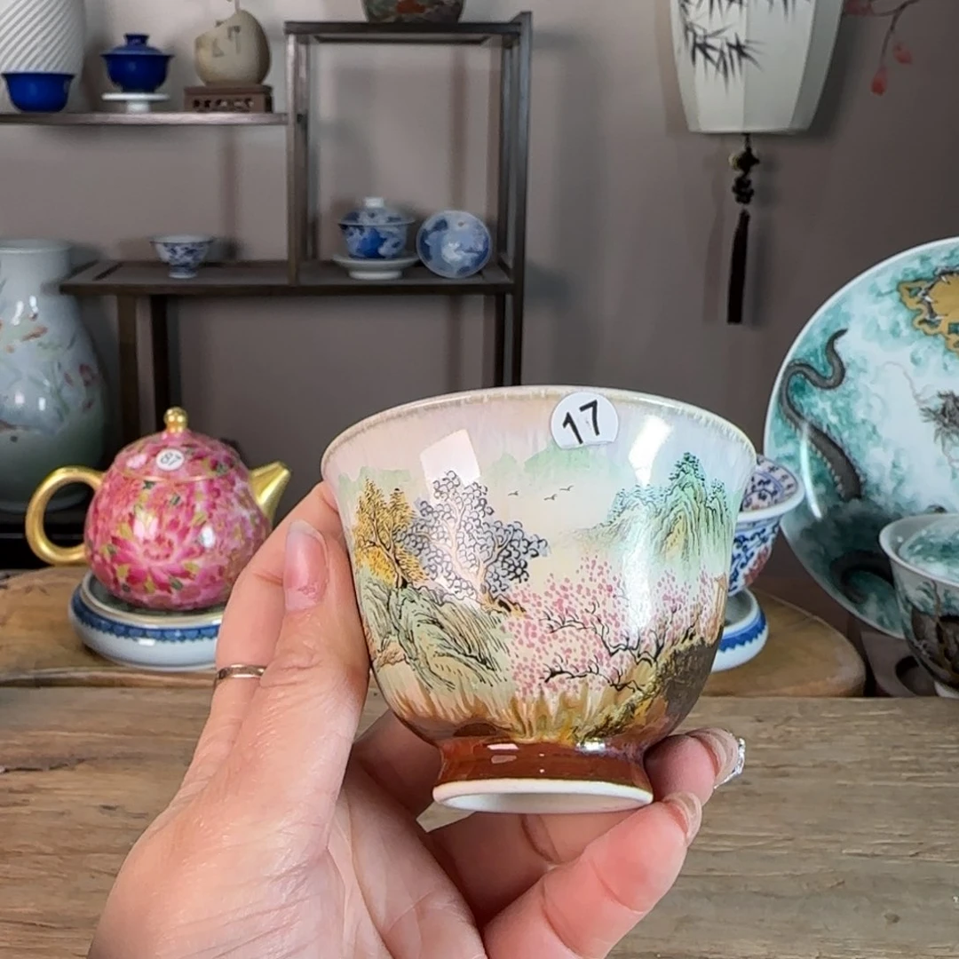 杯景德镇陶瓷柴烧多人