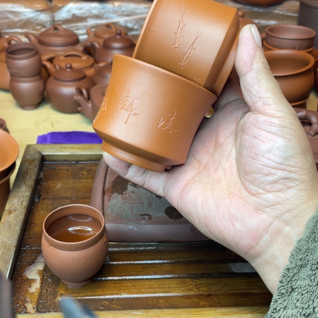 白***翁茶壶紫砂原矿赵庄朱泥手刻放漏