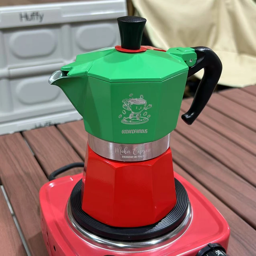 G&F三色旗摩卡壶【八角】3 cups