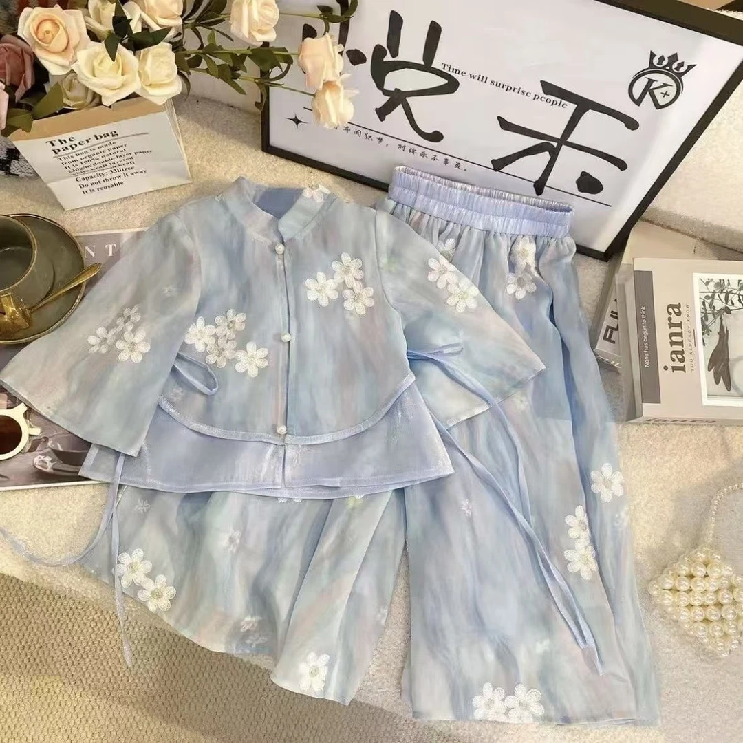 【一支江南~7212】公主女童新中式套装儿童夏装新款夏季女孩两件套