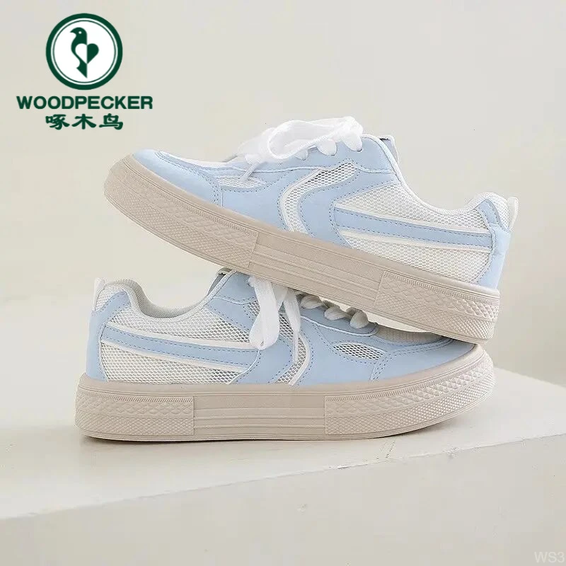 啄木鸟明星同款女士2025新款冰丝网面透气休闲鞋软底运动休闲鞋