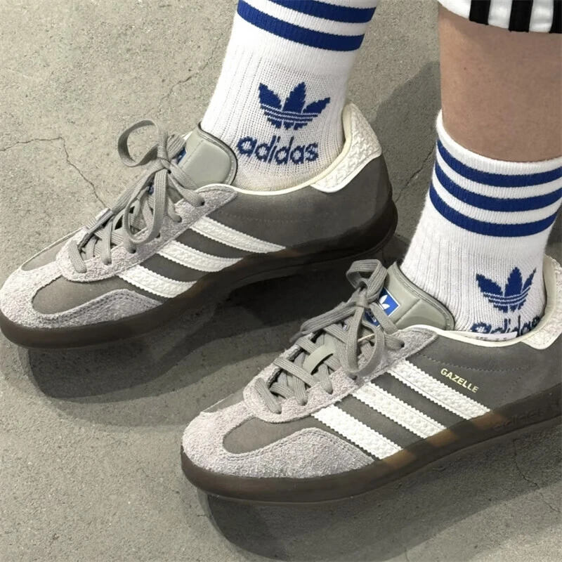 「德训鞋」阿迪达斯三叶草GAZELLE INDOOR正品板鞋T头鞋情侣 IF1807