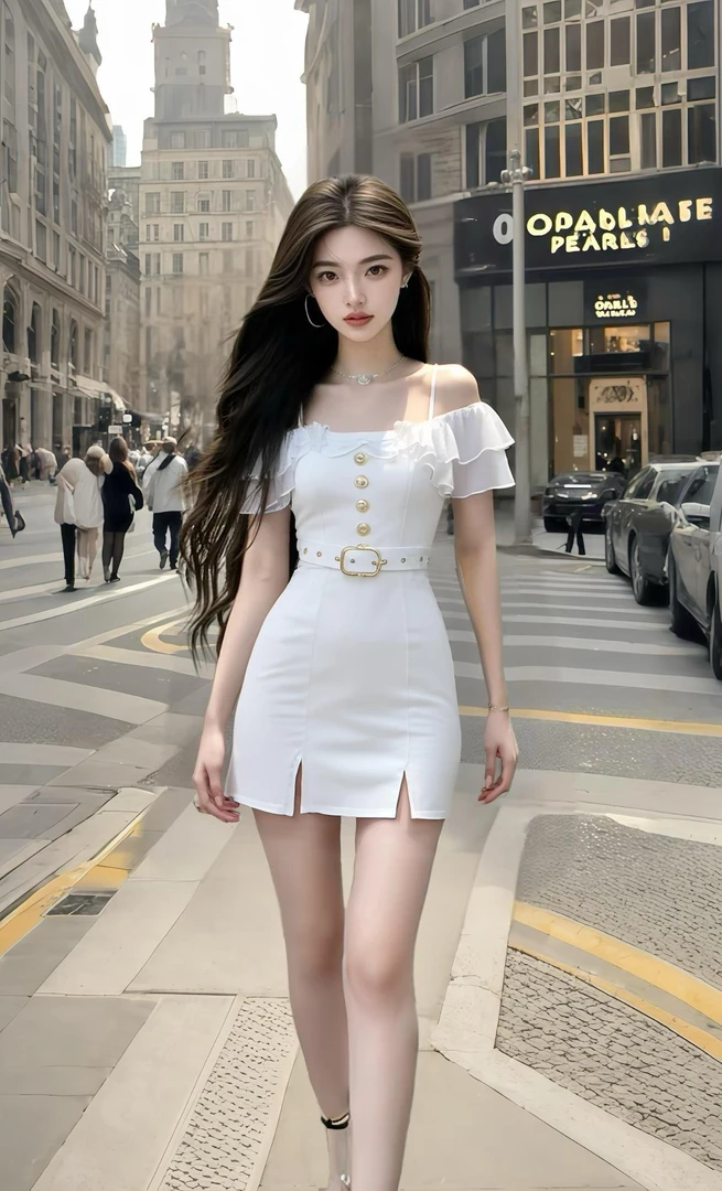 白色吊带性感辣妹时尚气质显瘦收腰个性修身连衣裙短款包臀裙新款