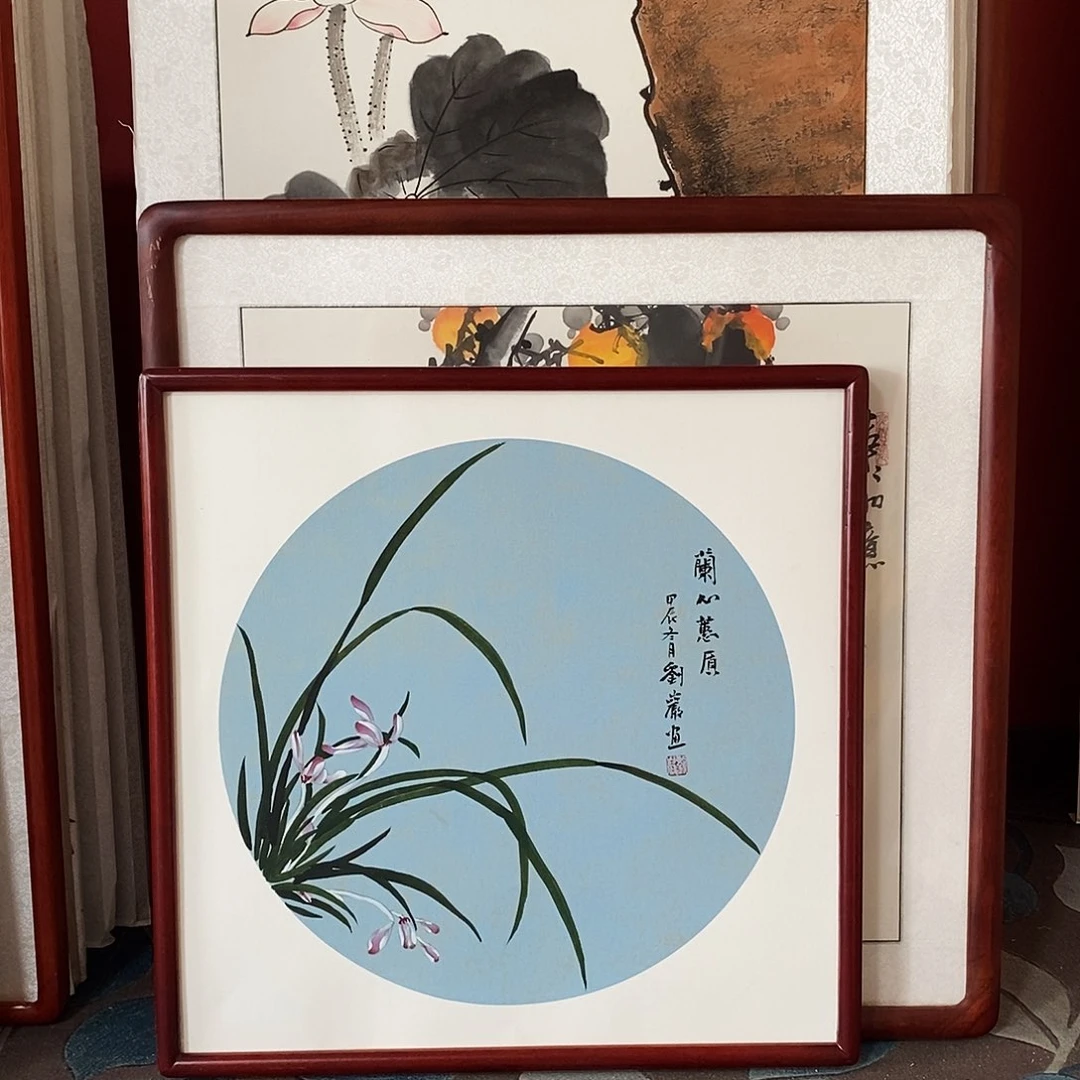 国画带框52厘米手绘包邮