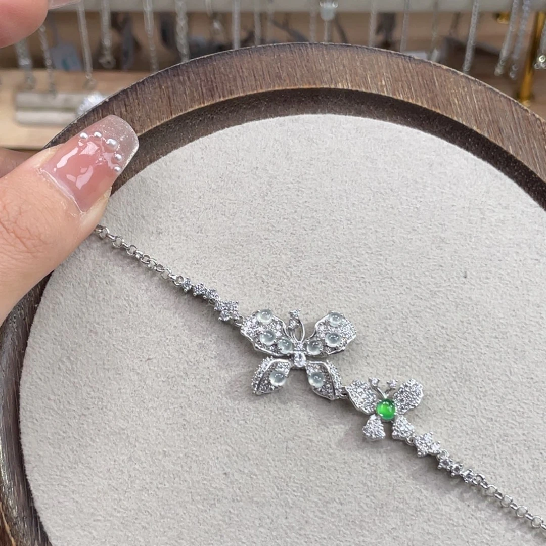 翡翠银S925镶嵌手链