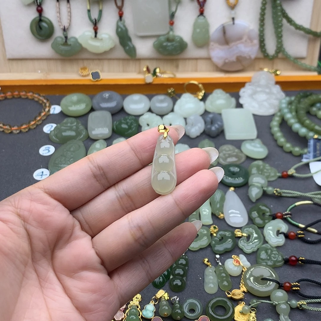 和田玉吊坠(不含链)银S925镶嵌