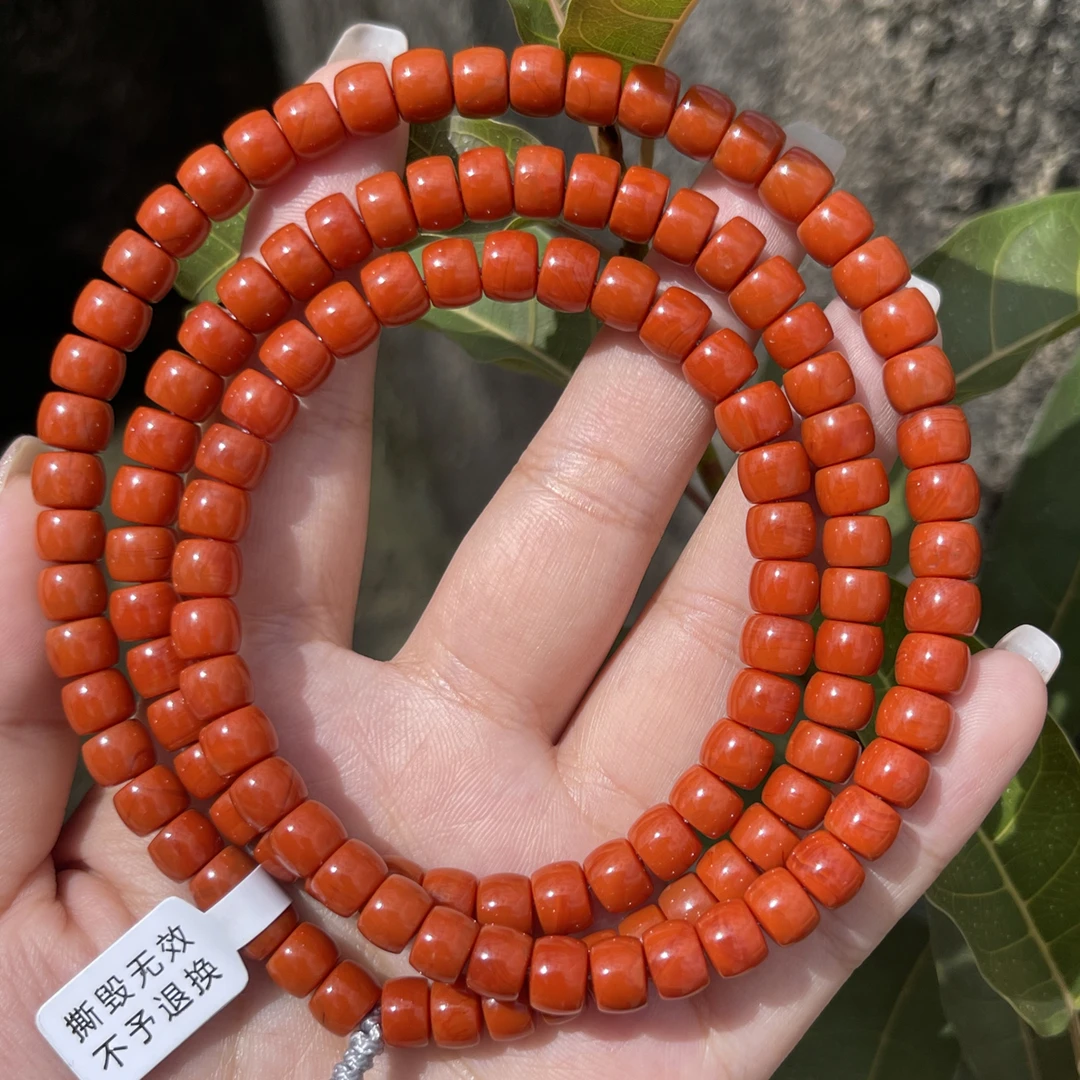 天然高品南红出来瓦西精工直切7尺寸多圈