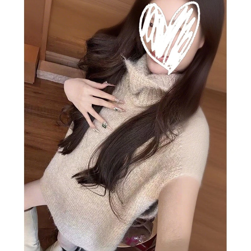 韩系高领背心毛衣女2025年秋季新款松弛感叠穿慵懒风宽松套头上衣