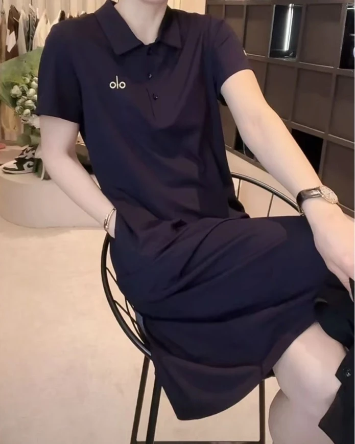 韩版夏季设计感时尚百搭Polo领连衣裙2025气质显瘦裙子