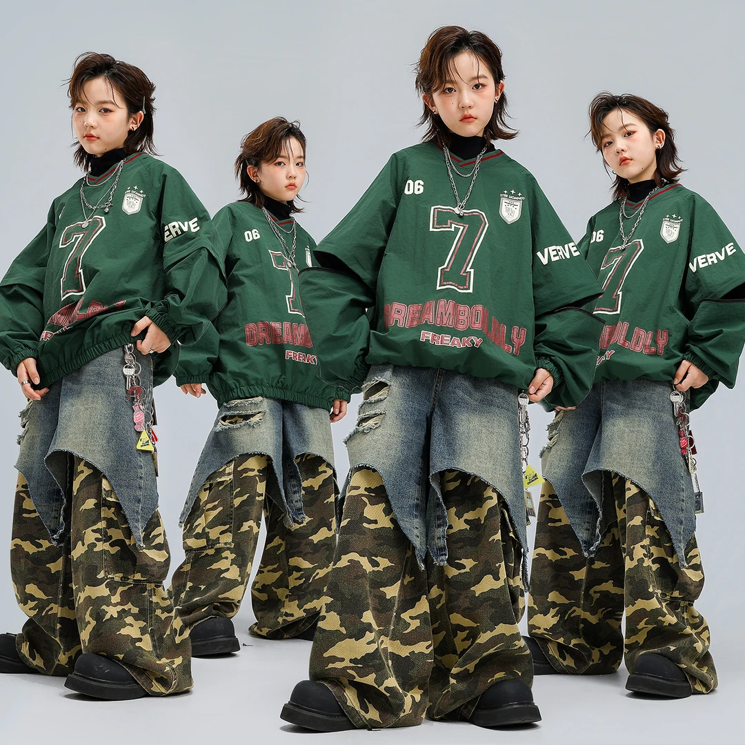 街舞儿童潮服男童新款hiphop街舞衣服女孩帅气少儿元旦舞蹈演出服
