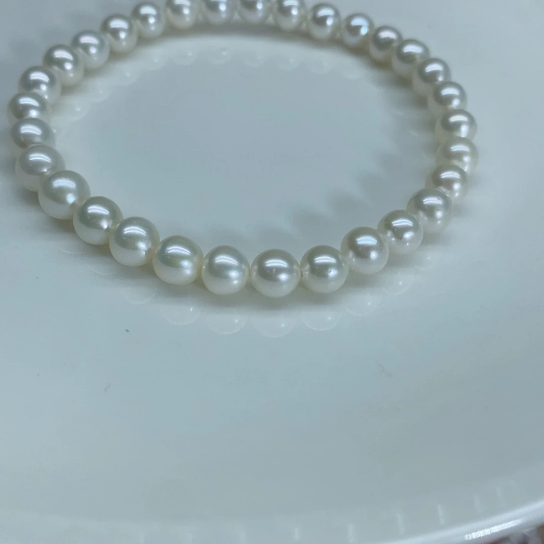 淡水珍珠手链银S925镶嵌5-6毫米