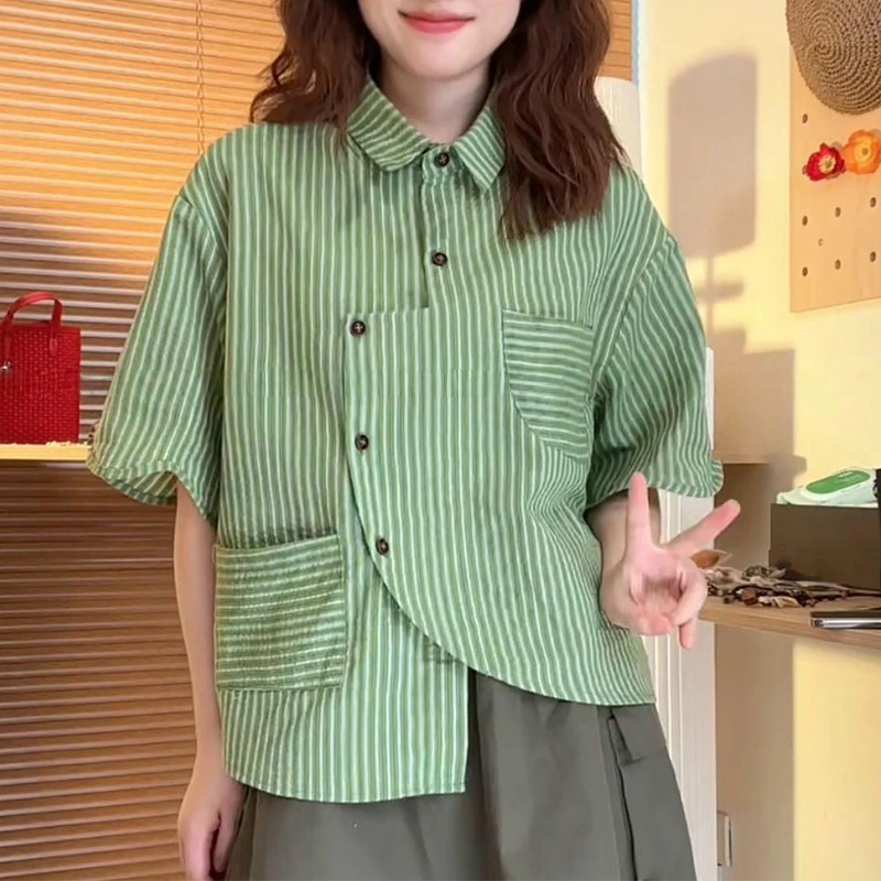 2025夏季新款温柔减龄清新休闲气质宽松显瘦时尚百搭上衣