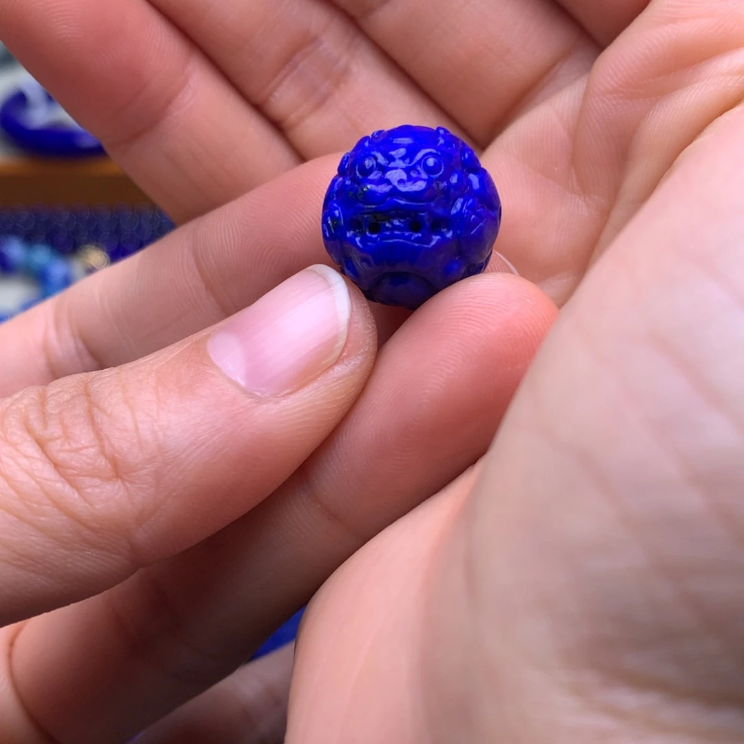 青金石貔貅单珠未镶嵌16mm
