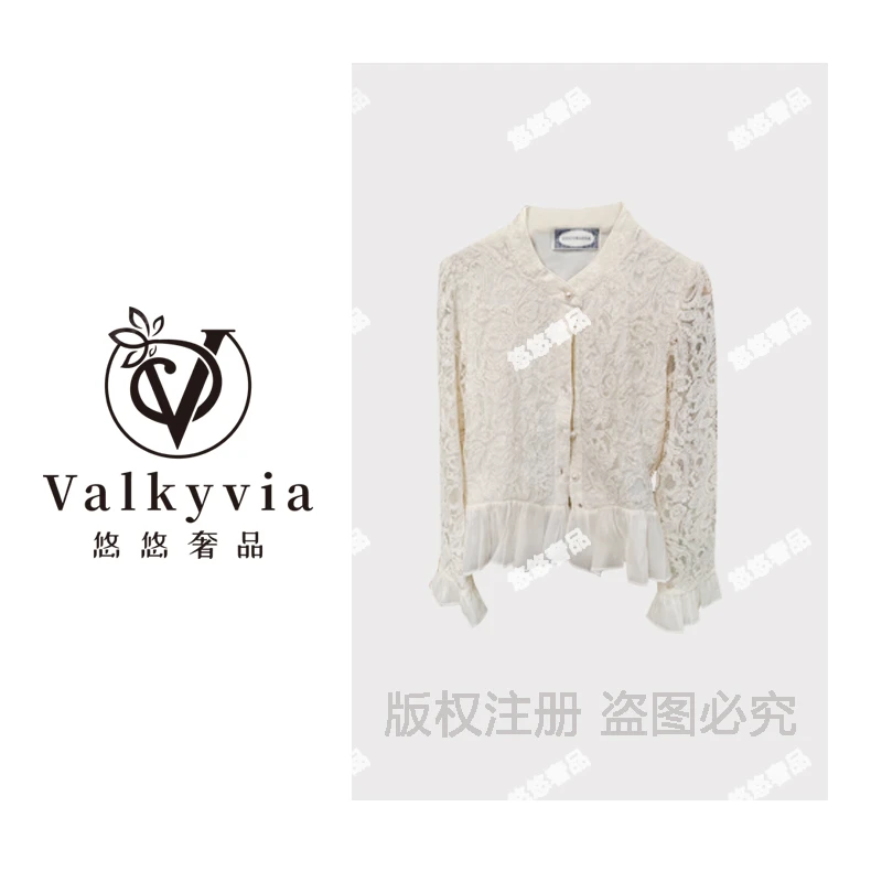 【Valkyvia/悠悠奢品】秋冬设计师蕾丝镂空T恤T10182