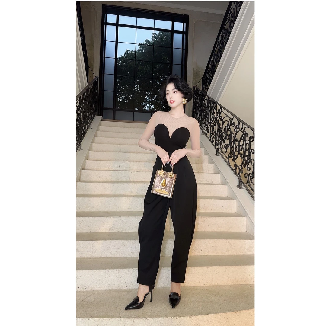 LYXJ【杜威纳马术】秋冬法式复古高腰气质显腰线黑色舒适长裤11645