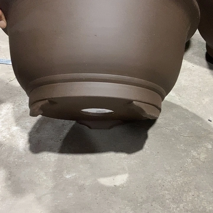 紫砂花盆42紫泥素面
