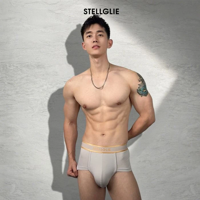 stellglie兰精莫代尔金标中腰透气提臀男塑形休闲舒适小平角内裤
