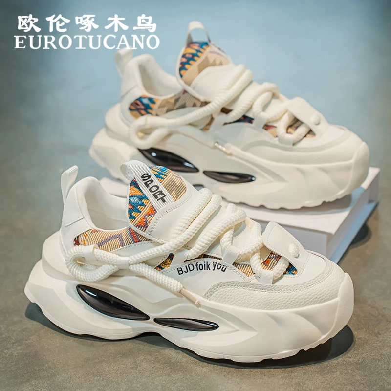 欧伦啄木鸟EUROTUCANO男鞋厚底百搭休闲鞋子男款时尚阿甘老爹潮鞋