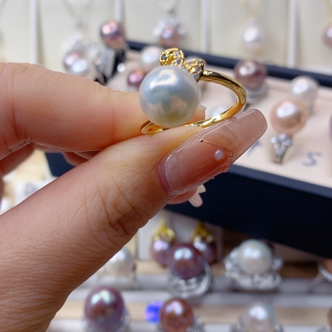 淡水珍珠戒指合金