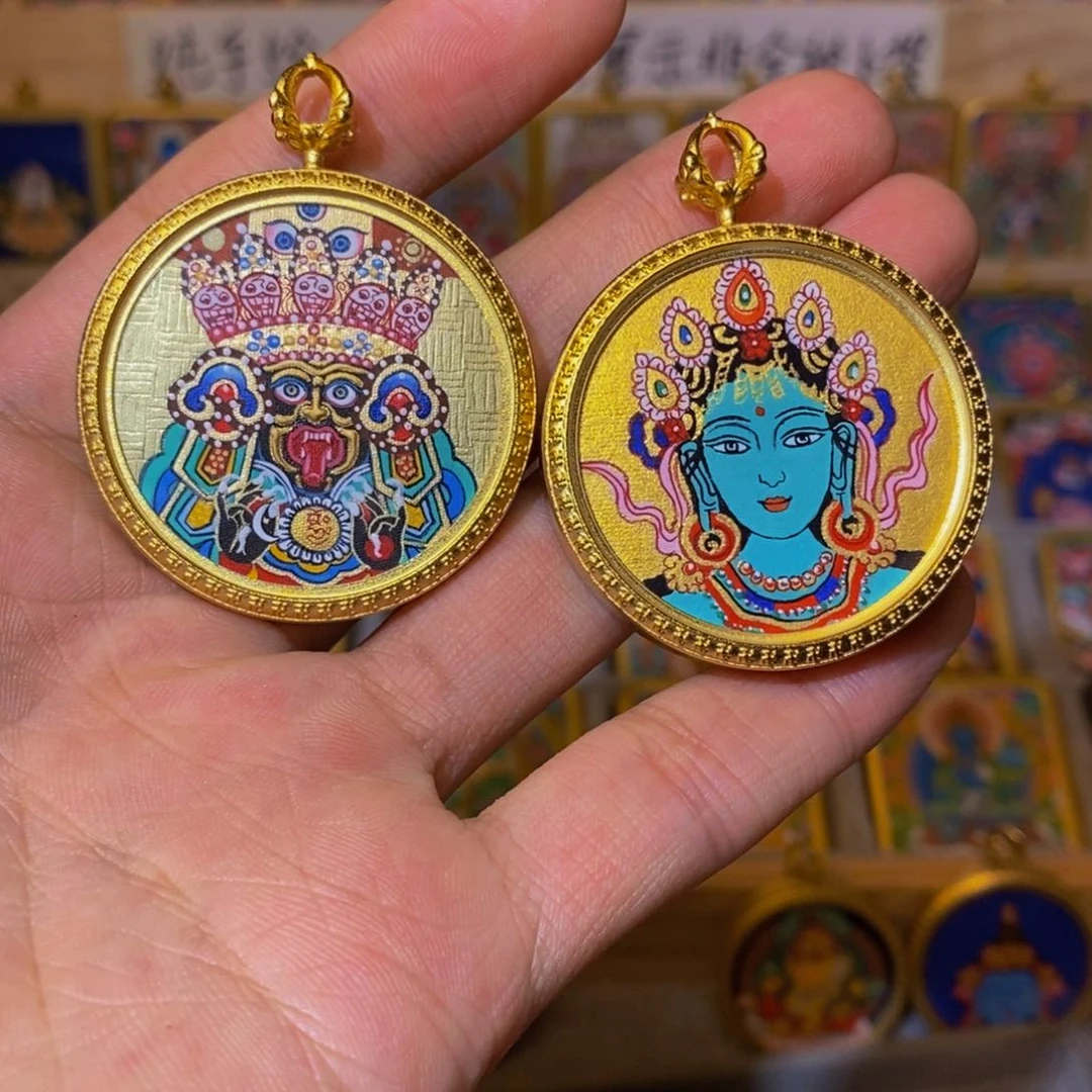 吊坠扎基拉姆➕绿度母纯手绘唐卡