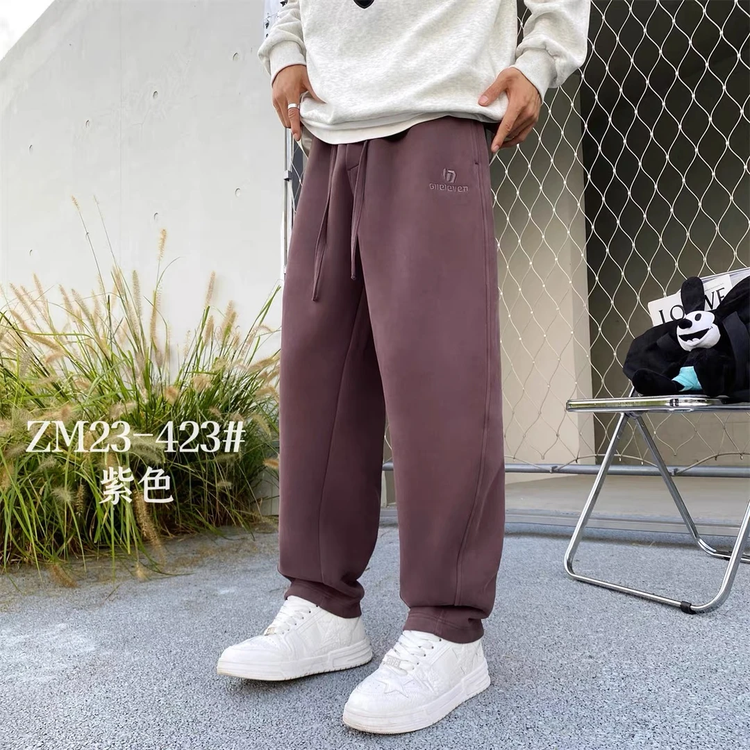 重磅加厚情侣款高克重香蕉裤弯刀裤加厚深秋冬季修饰腿形Z-23-423