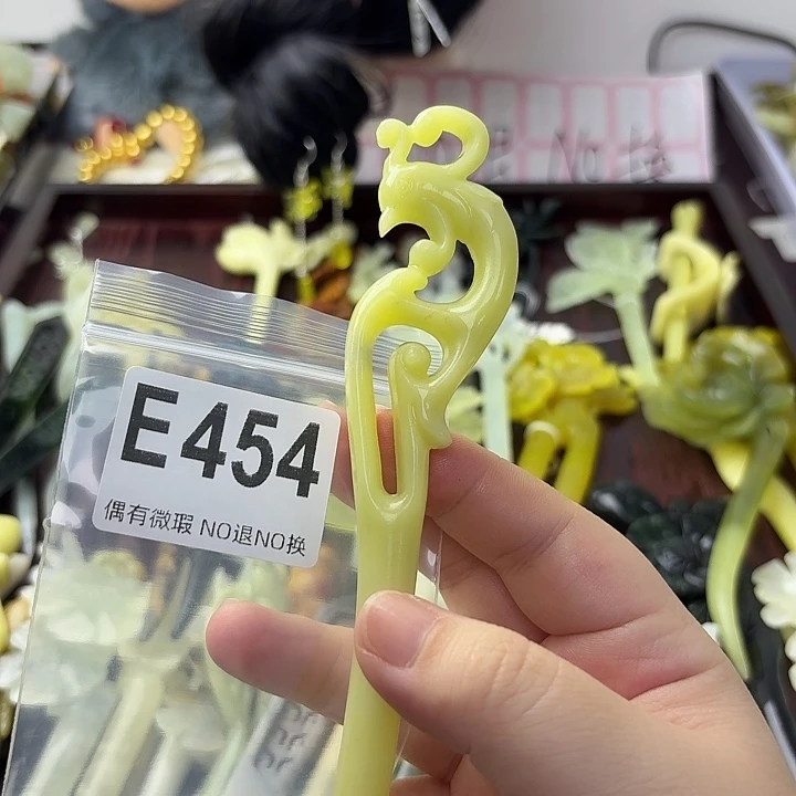 点***糕蛇纹石玉合金发饰