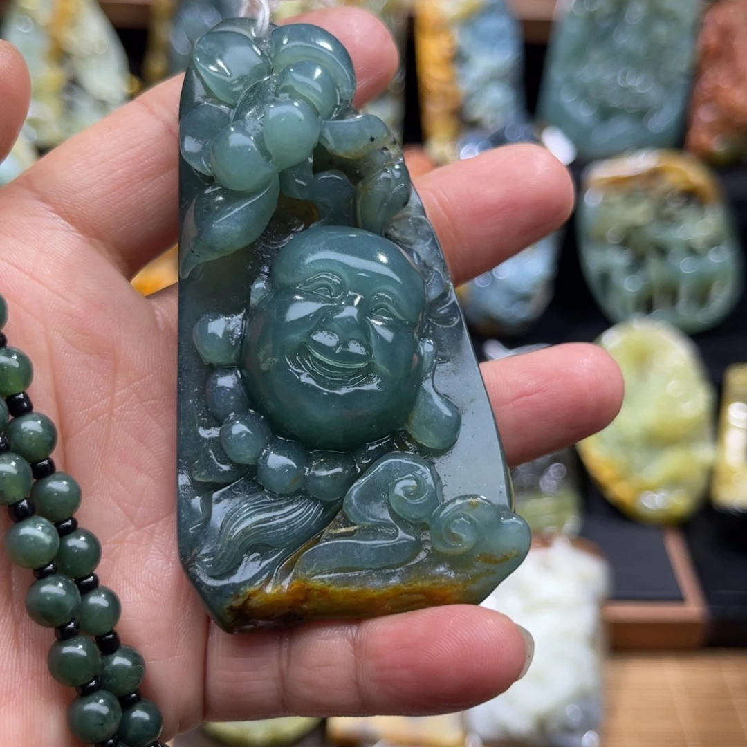 蛇纹石玉未镶嵌吊坠(赠链)