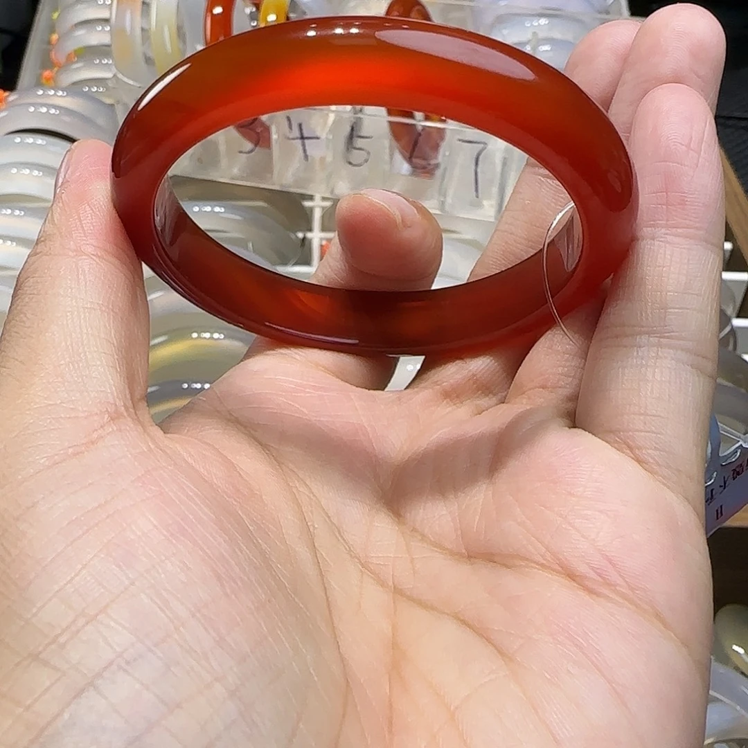 手镯玛瑙/玉髓未镶嵌54锦鲤红
