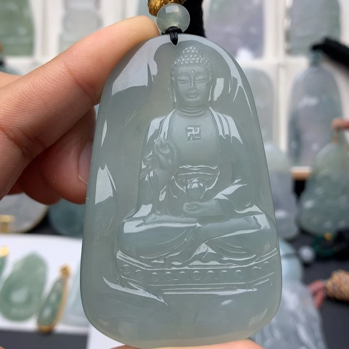 翡翠未镶嵌颈饰阿弥陀佛