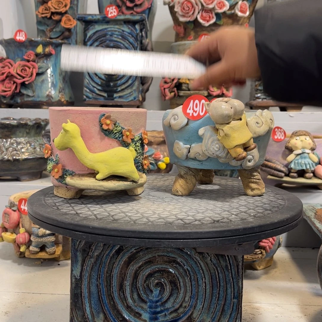 陶瓷微瑕490 号陶然花盆新年快乐