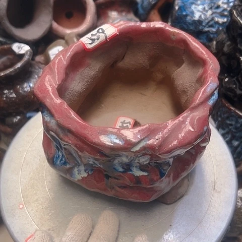 清*粗陶花盆手工花盆