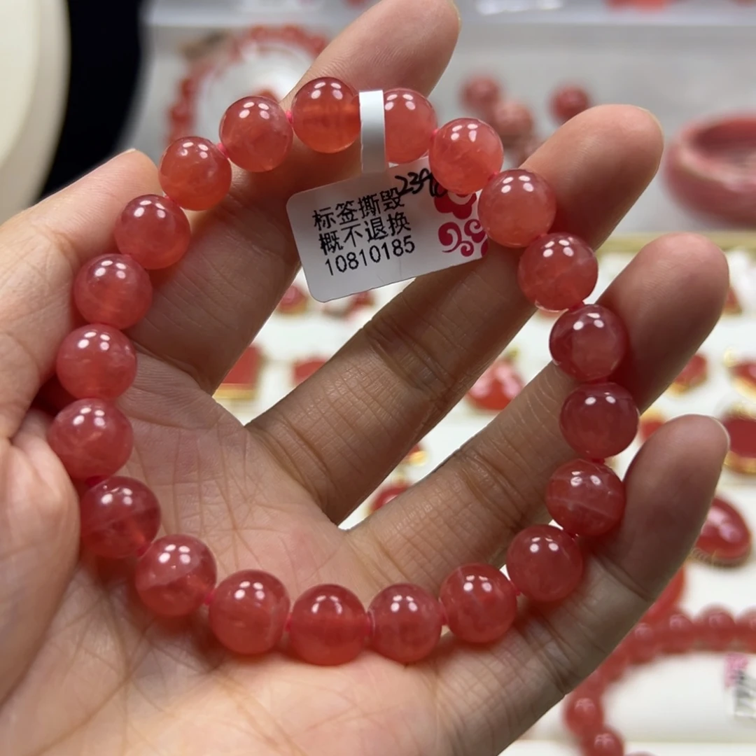 菱锰矿（红纹石）未镶嵌手串