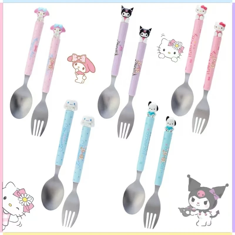 【日版正品】三丽鸥 可爱大头餐具 勺子 叉子 筷子