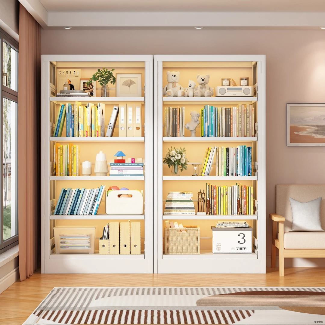 加厚钢制图书馆多层书架家用落地置物架儿童绘本架客厅书橱储物架