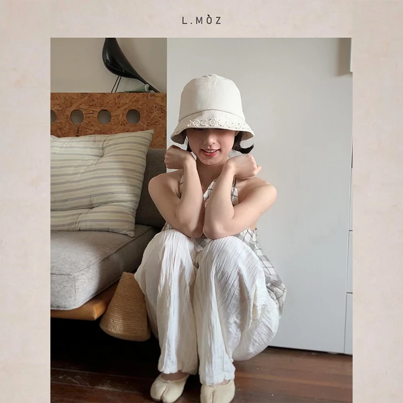 蓝墨竹L.MOZ春夏季新款显脸小盆帽女韩版百搭渔夫帽子遮阳水桶帽