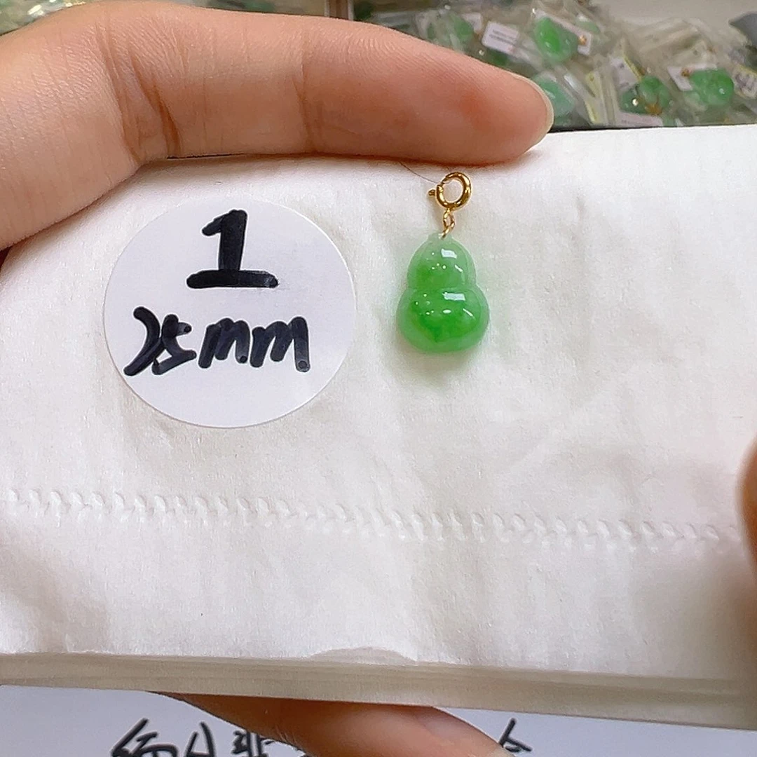 翡翠18K金镶嵌吊坠(不含链)翡翠