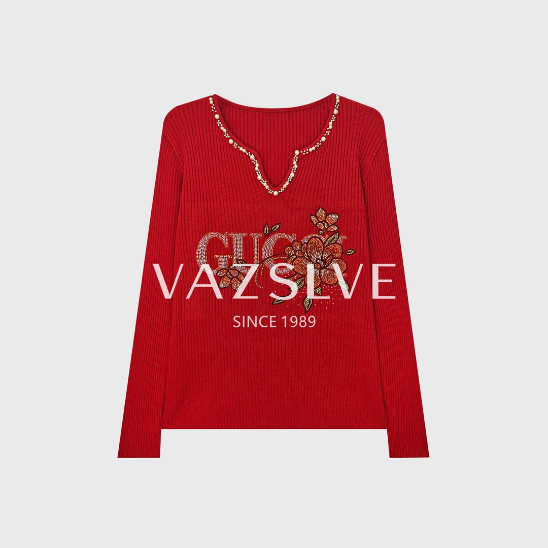 【VAZSLVE/全新奢品】捡漏秋冬烫钻字母时尚舒适保暖毛衣MY95877
