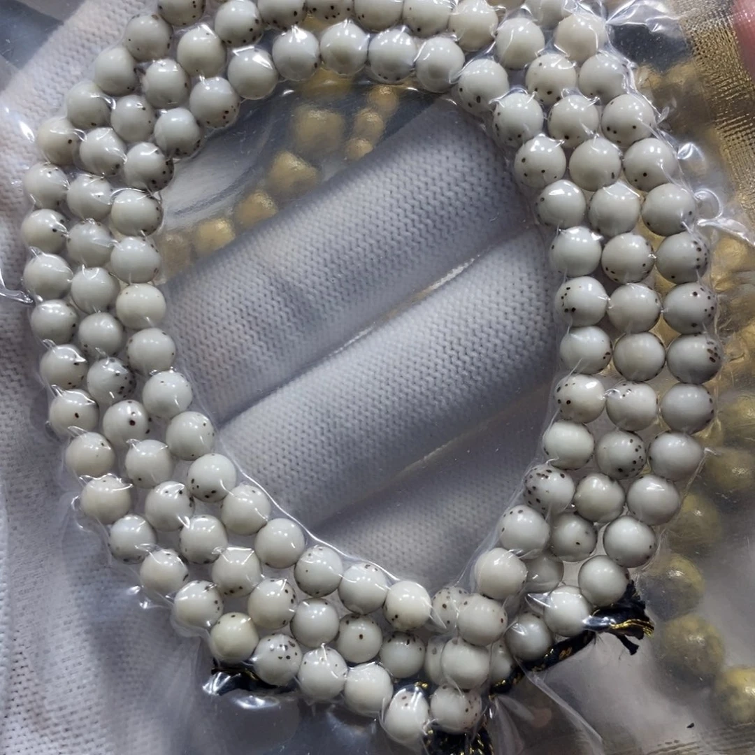 星月菩提手串石玉瓷白6圆