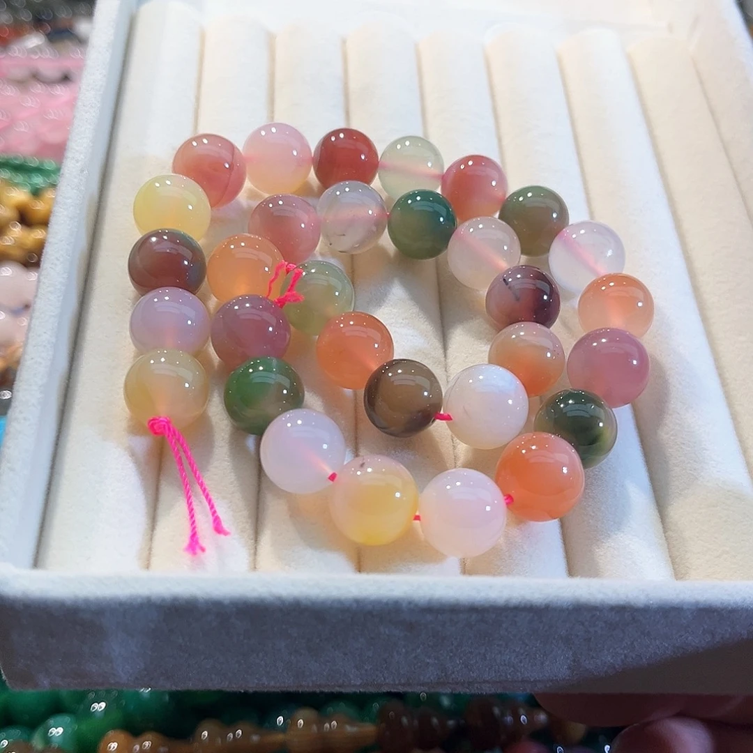 玛瑙/玉髓合金珠宝半成品盐源一条12mm